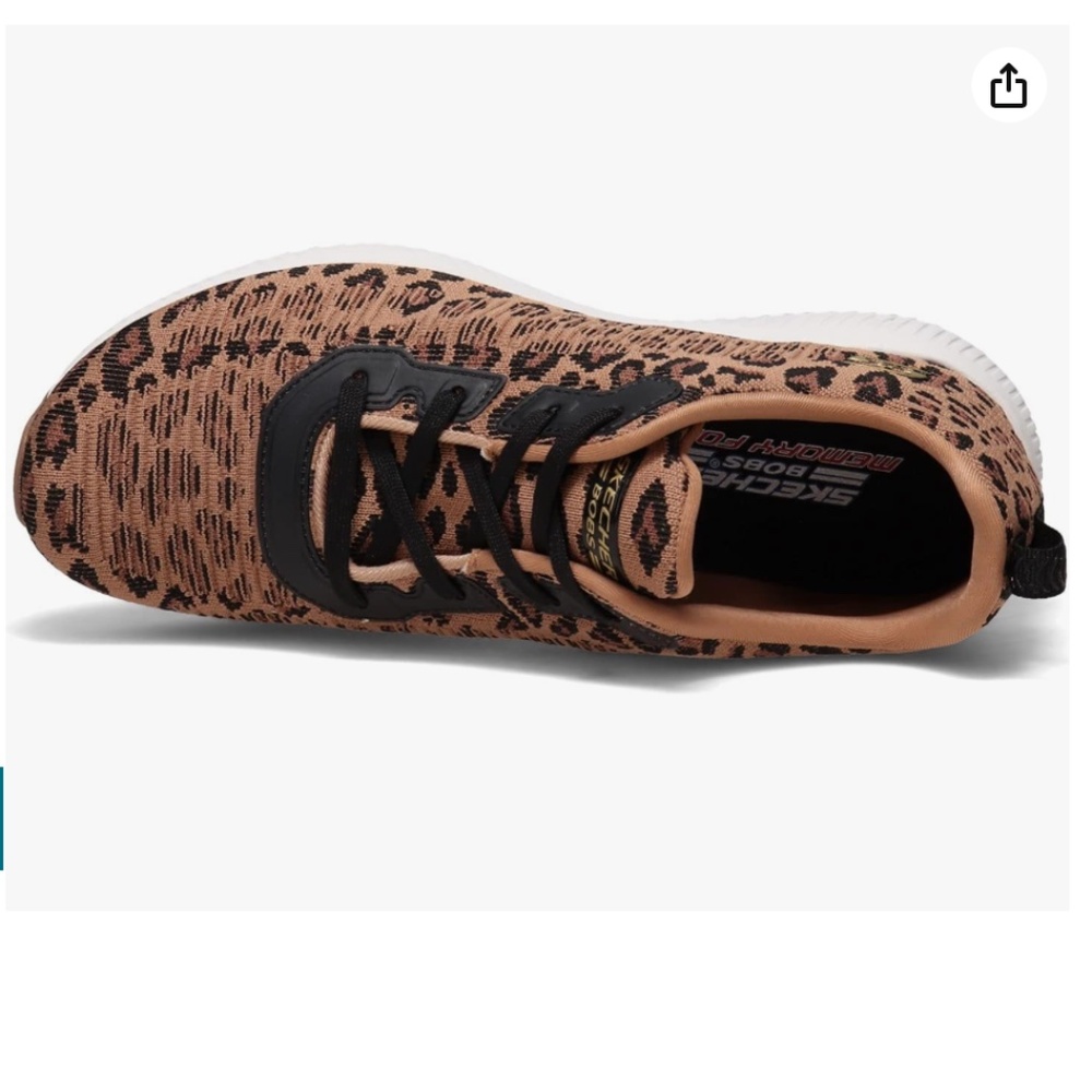 Final Price Skechers Women Bob's Sport Squad Leopard Sneakers in Brown & Black 6 - Picture 7 of 12